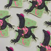 pink punk rock lizard sticker