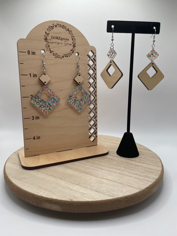 Image of Confetti Square Cut-out Earrings