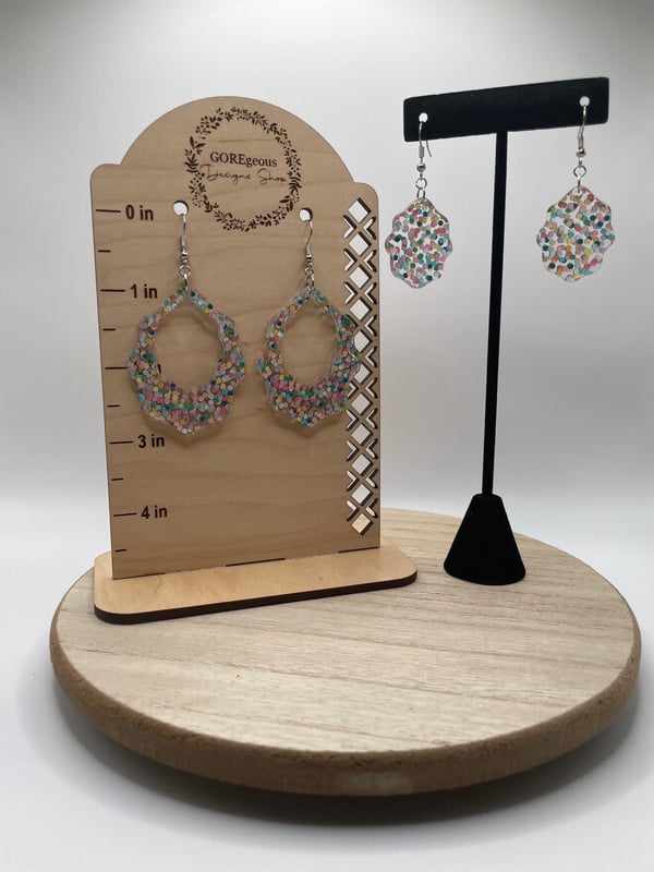 Image of Confetti Acrylic Wavy Pattern Earrings