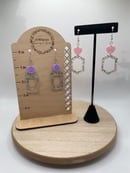 Image 1 of Hexagon and Rectangle Cutout Acrylic Earrings