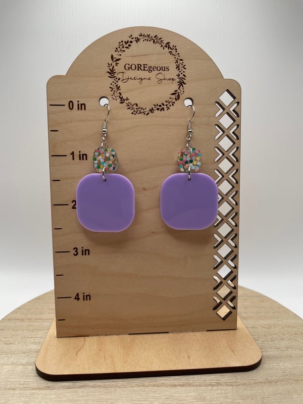 Image of Square Confetti Acrylic Earrings