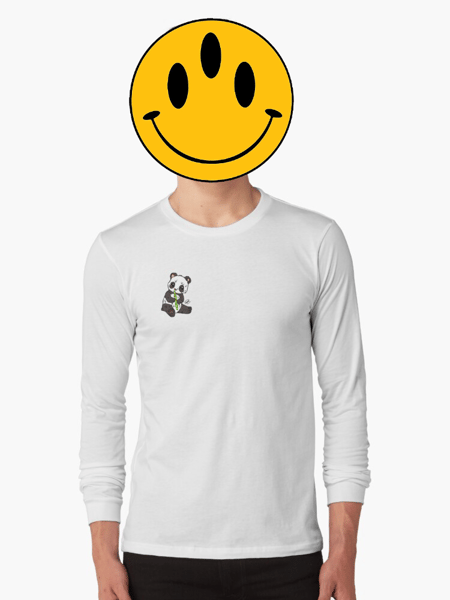 Image of Chrish the Panda - Long Sleeve T-Shirt (White)