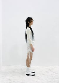 Image 2 of White Draped Silk Chiffon Skirt