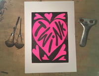 Image 1 of TWINK Original A5 Linocut Print 