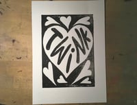 Image 2 of TWINK Original A5 Linocut Print 