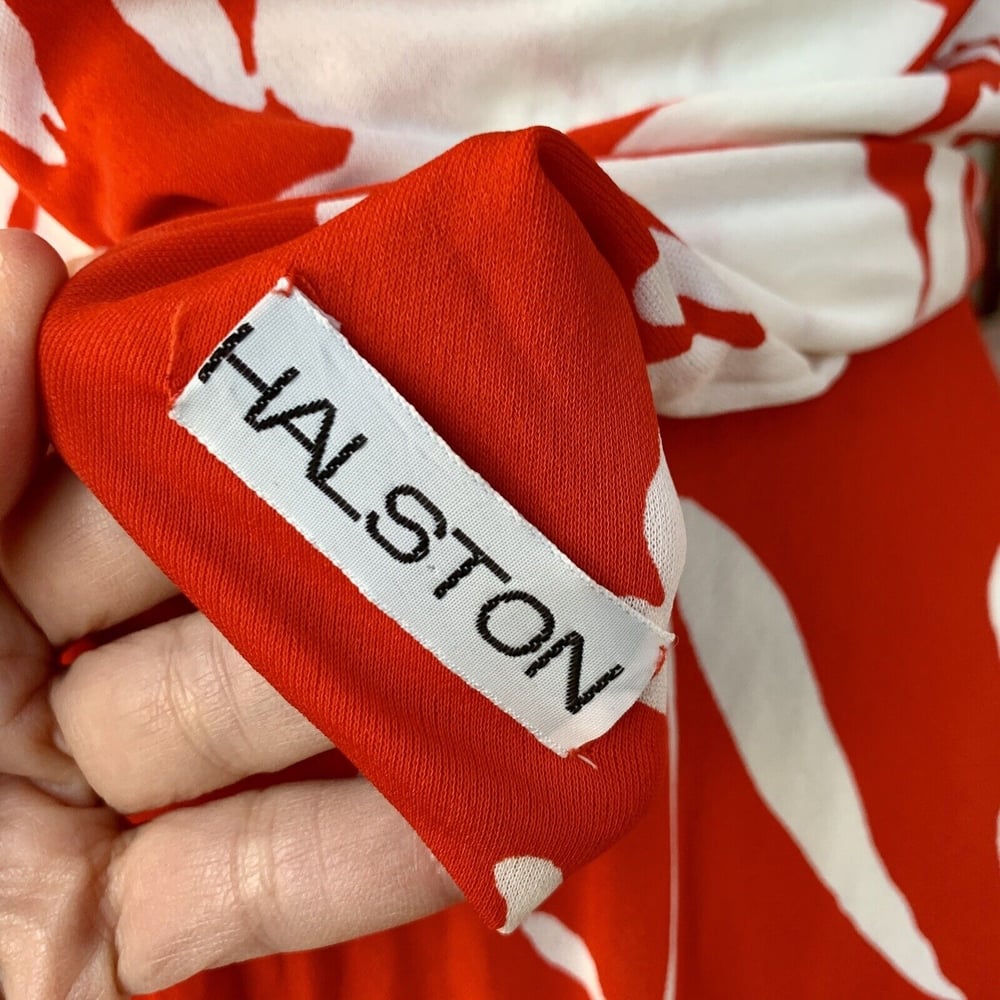 HALSTON 1970s Tropical Jersey 2 Piece Ensemble XS