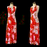 Image 1 of HALSTON 1970s Tropical Jersey 2 Piece Ensemble XS