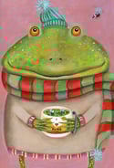 Felix the Frog loves flies, art print