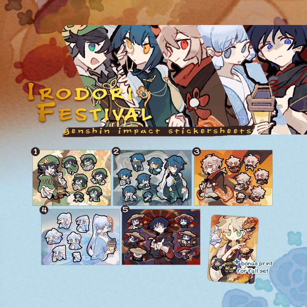 Genshin Impact - Irodori Festival Stickersheets