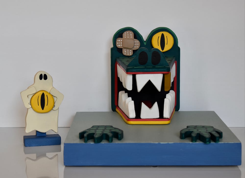 Gator Chasing Ghost Who Stole Her Right Eye (diptych)