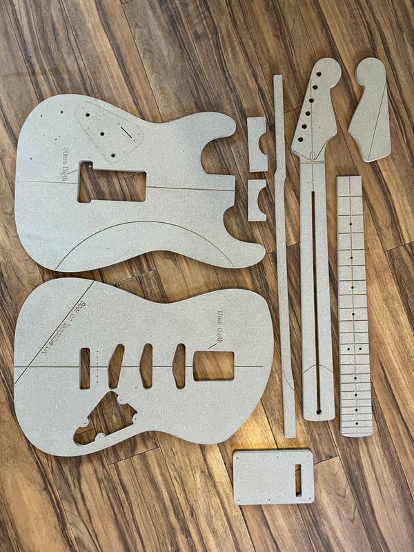 Image of no pickguard Stratocaster build with electronics rear-mounted