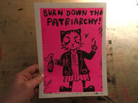 Image 1 of BURN DOWN THE PATRIARCHY! Original A5 Linocut Print 