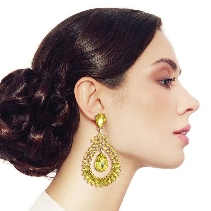 Image of Yellow Teardrop Earrings 