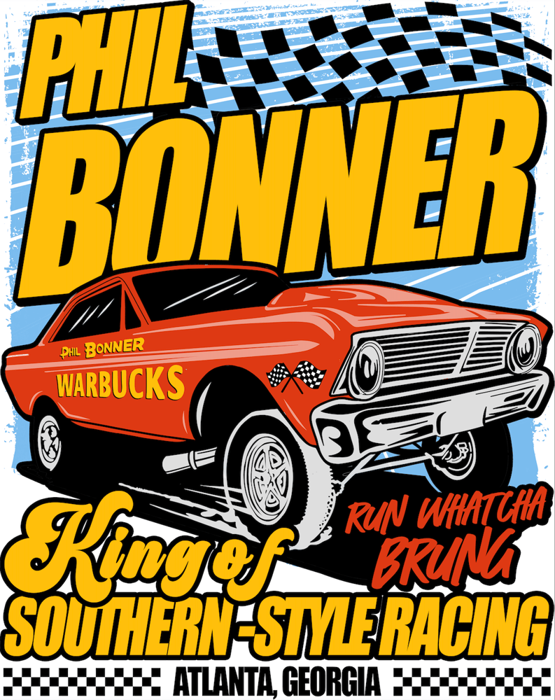 Image of Phil Bonner "King of Southern-Style Racing" 3x4 Decal