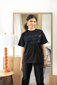Image 2 of Blessed blue womens T-Shirt