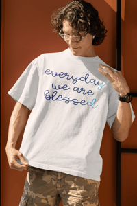 Image 1 of Blessed blue mens T-Shirt