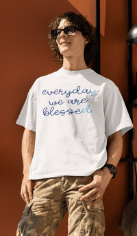 Image 2 of Blessed blue mens T-Shirt