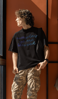 Image 3 of Blessed blue mens T-Shirt