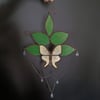 Real Luna Moth stained glass suncatcher and wall hanging