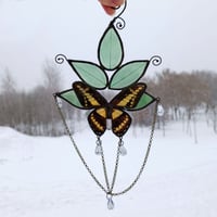 Image 2 of The King swallowtail stained glass wall hanging / suncatcher