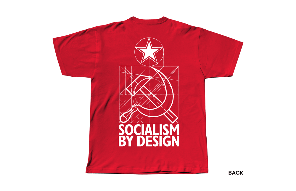 SOCIALISM BY DESIGNign T-Shirt, Red/White