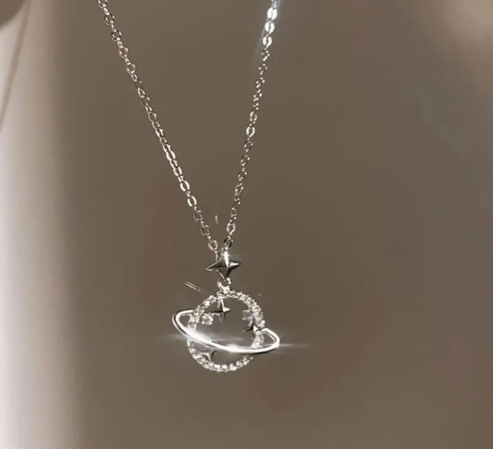 Image of 925 Saturn necklace 