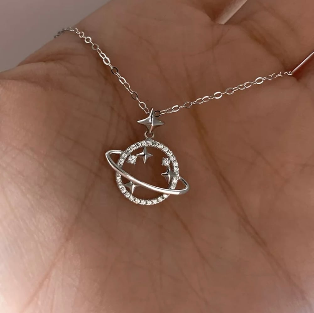 Image of 925 Saturn necklace