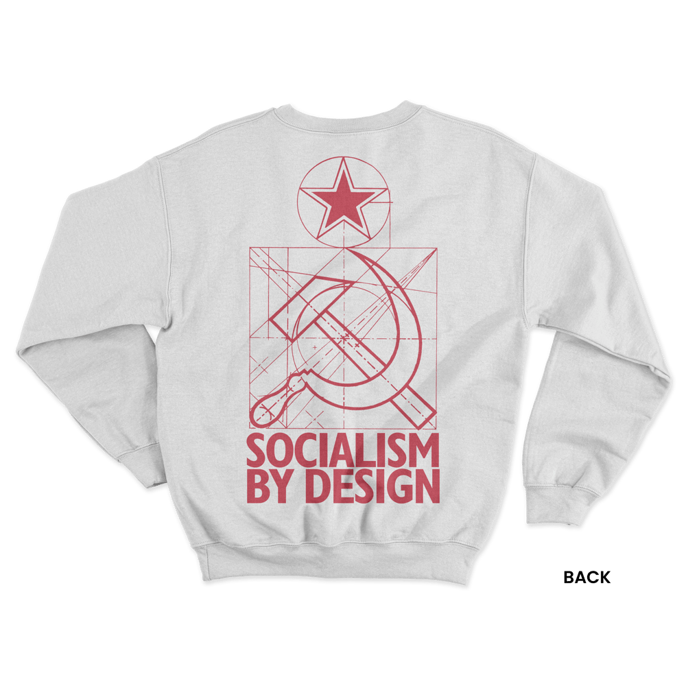 SOCIALISM BY DESIGN Sweatshirt, White/Red