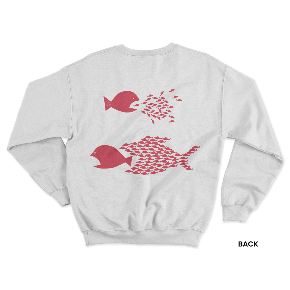 BITE BACK Sweatshirt, White/Red