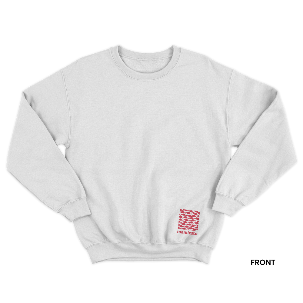 BITE BACK Sweatshirt, White/Red