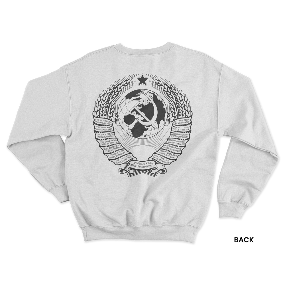 SOVIET COAT OF ARMS Sweatshirt, White/Black