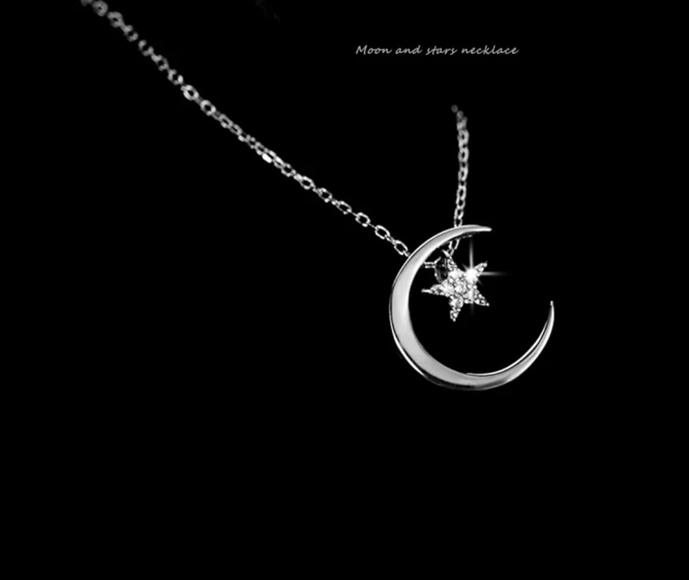 Image of 925 Moon and stars necklace 