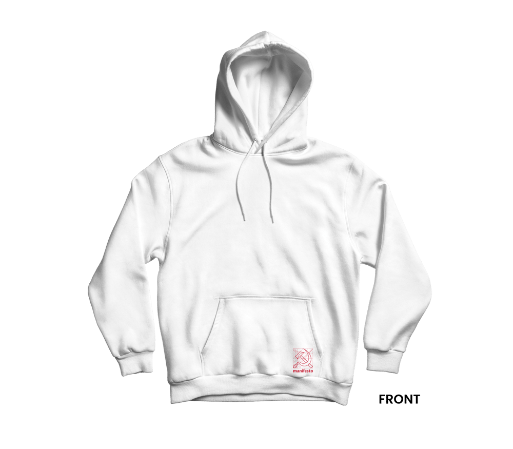 SOCIALISM BY DESIGN Hoodie, White/Red