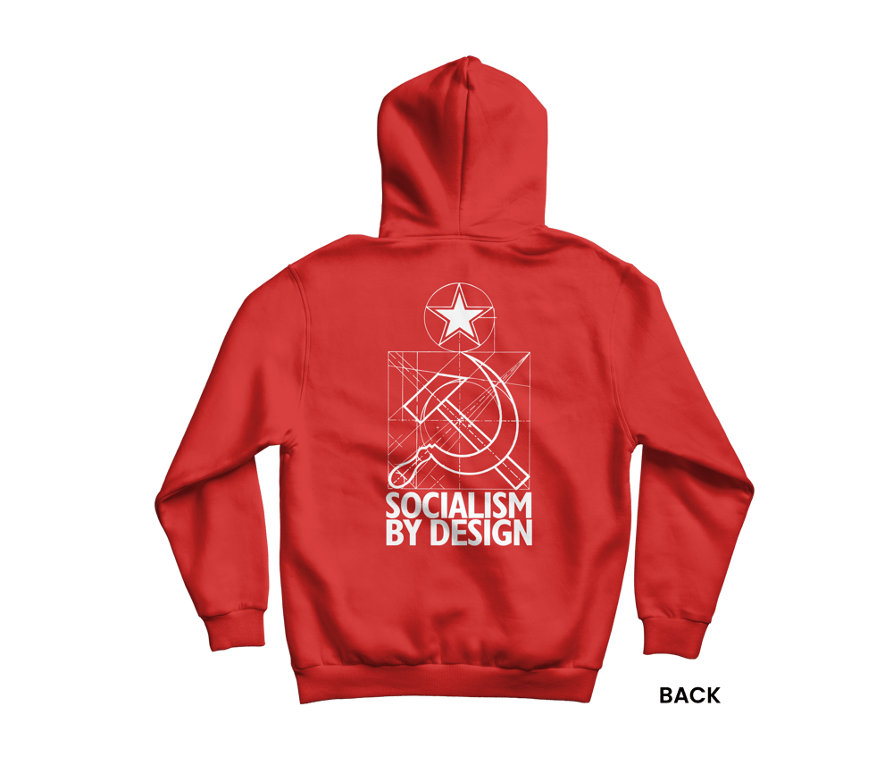 SOCIALISM BY DESIGN Hoodie, Red/White