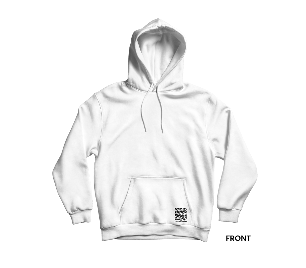 BITE BACK Hoodie, White/Black