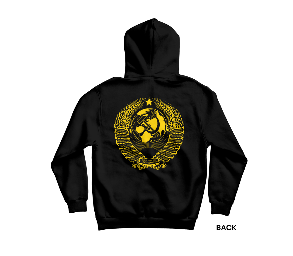 SOVIET COAT OF ARMS Hoodie, Black/Yellow