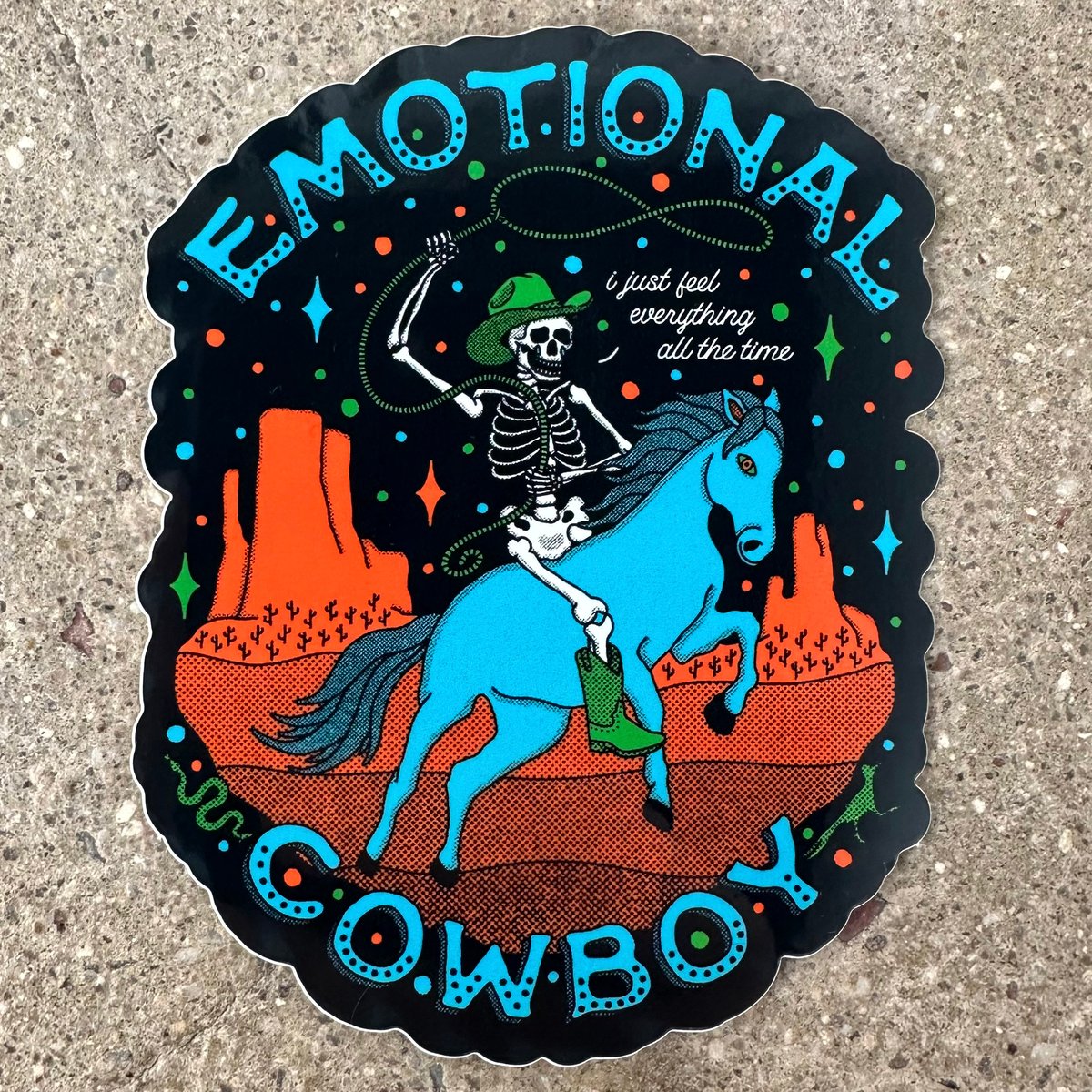 Emotional Cowboy Sticker