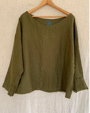 Image of drop shoulder pullover blouse