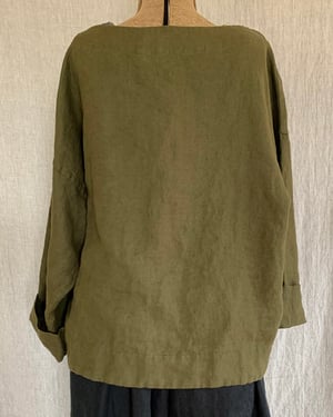Image of drop shoulder pullover blouse