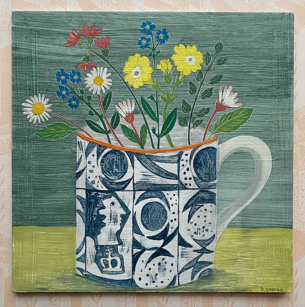 Image of Ben’s cup of spring flowers 