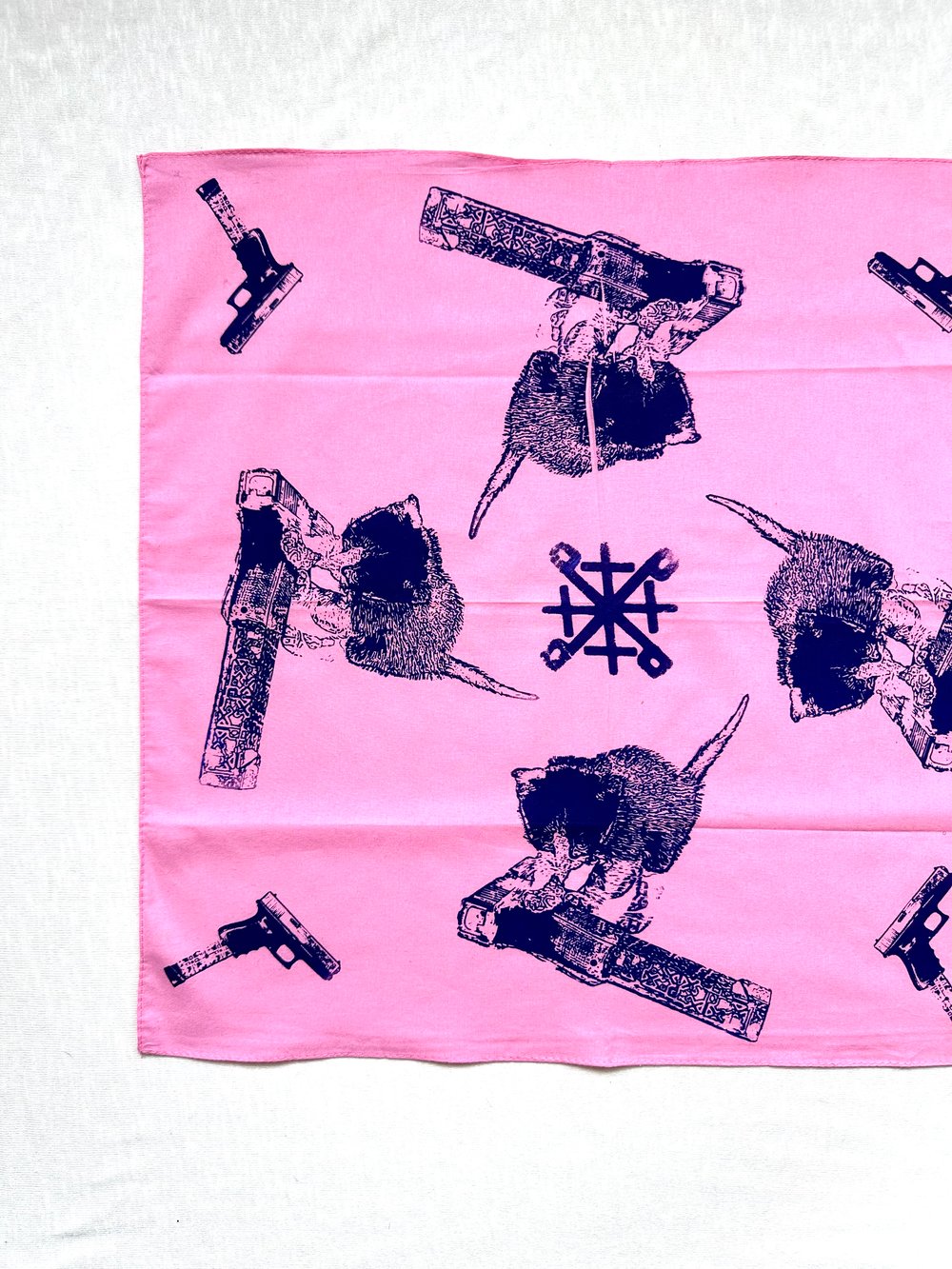 the cats got you covered bandanna in pink