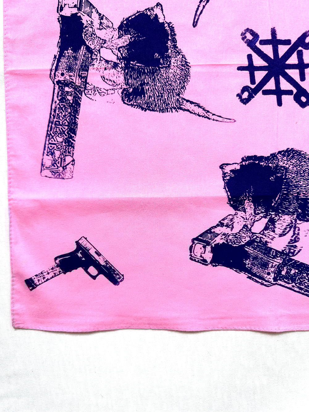 the cats got you covered bandanna in pink