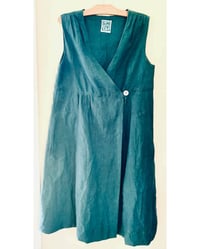 Image 1 of Classic wrap dress in Emerald linen