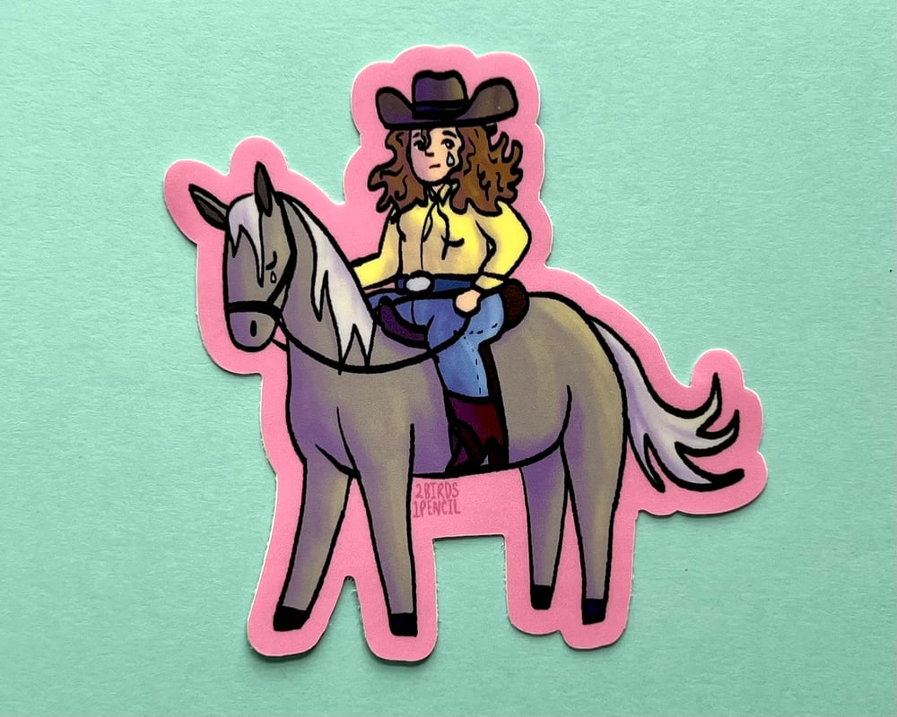 Image of Sad cowgirl vinyl sticker