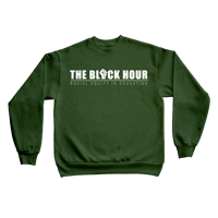 "BSSW" The Black Hour "Unapologetic" Crewneck Sweater in Green ( White Print )