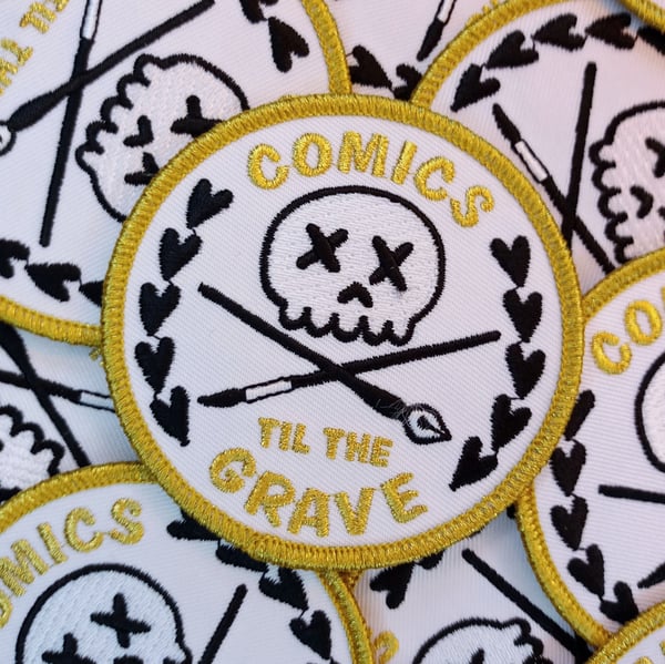 Image of Comics Til The Grave Patch - Gold