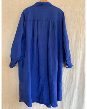 Image of Louise Smock in Cobalt linen