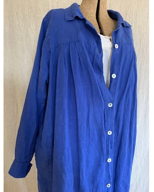 Image of Louise Smock in Cobalt linen