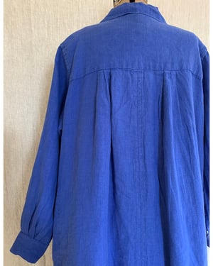 Image of Louise Smock in Cobalt linen