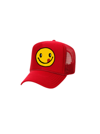 Image 3 of Smiley Trucker Hat (Primary Colors)